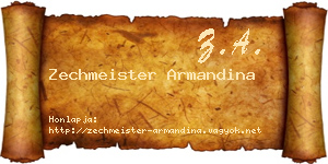 Zechmeister Armandina névjegykártya